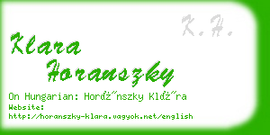 klara horanszky business card